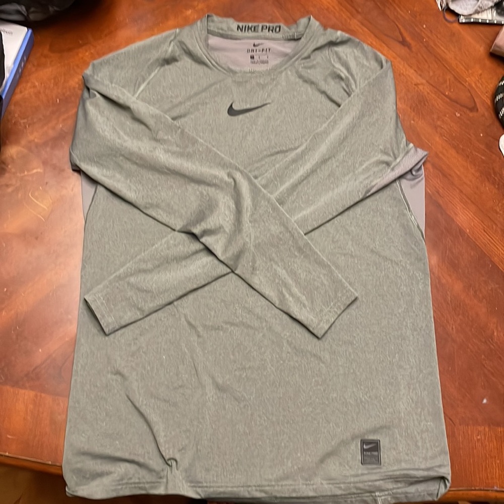 Nike Pro mens large Dri-fit olive shirt- barely worn. - Picture 2 of 2